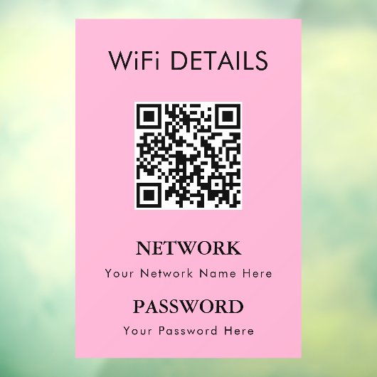 WiFi-netwerktoegang | QR Code Wachtwoord Weergave Raamsticker (Vel 3)