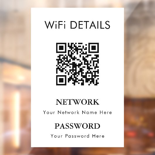 WiFi-netwerktoegang | QR Code Wachtwoord Weergave Raamsticker (Vel 2)