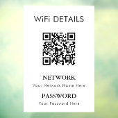 WiFi-netwerktoegang | QR Code Wachtwoord Weergave Raamsticker (Vel 3)