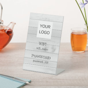 WiFi-netwerkwachtwoord aanpasbaar logo toevoegen Reclamebord Met Voetstuk