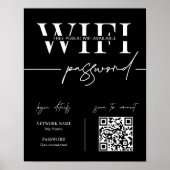 WIFI-netwerkwachtwoord QR-code (zwart) Poster (Voorkant)