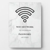 Wifi Network and Password Black Plaque (Devant)