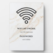 Wifi Network and Password Black Plaque (Devant)