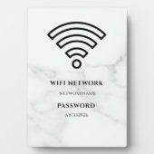 Wifi Network and Password Black Plaque (Devant)
