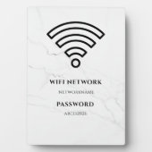 Wifi Network and Password Black Plaque (Devant)