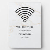 Wifi Network and Password Black Plaque (Devant)