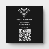 Wifi Network and Password Black Plaque (Devant)