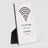 Wifi Network and Password Black Plaque (Côté)