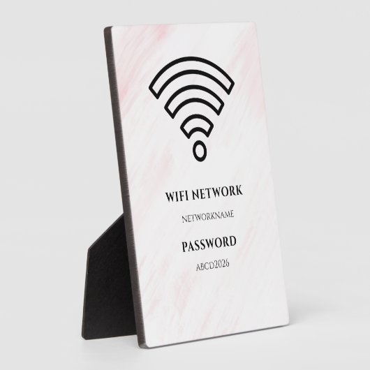 Wifi Network and Password Black Plaque (Côté)
