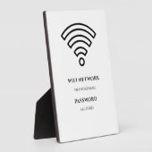 Wifi Network and Password Black Plaque (Côté)