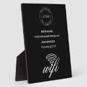 Wifi Network and Password Black Plaque (Côté)