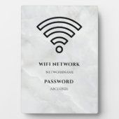 Wifi Network and Password Black Plaque (Devant)
