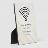 Wifi Network and Password Black Plaque (Côté)