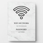 Wifi Network and Password Black Plaque (Devant)
