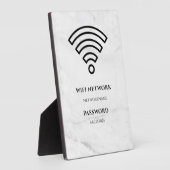 Wifi Network and Password Black Plaque (Côté)