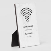 Wifi Network and Password Black Plaque (Côté)