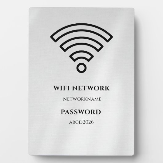 Wifi Network and Password Black Plaque Fotoplaat (voorkant)