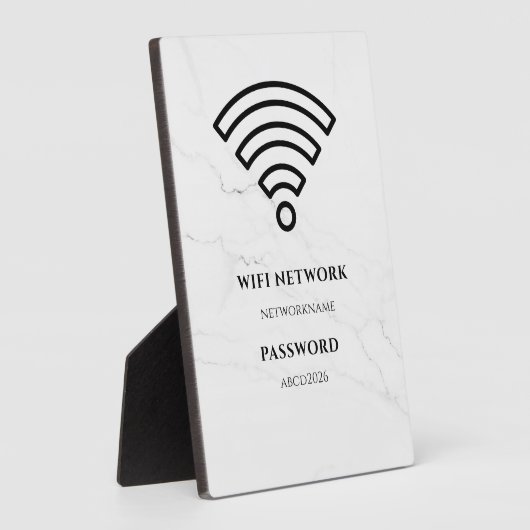 Wifi Network and Password Black Plaque Fotoplaat (Zijkant)