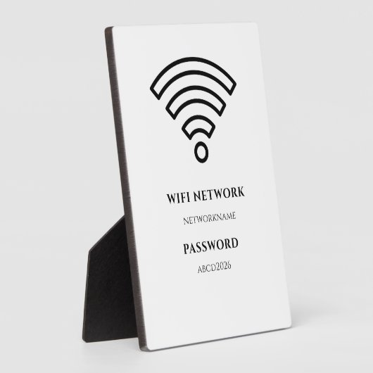 Wifi Network and Password Black Plaque Fotoplaat (Zijkant)