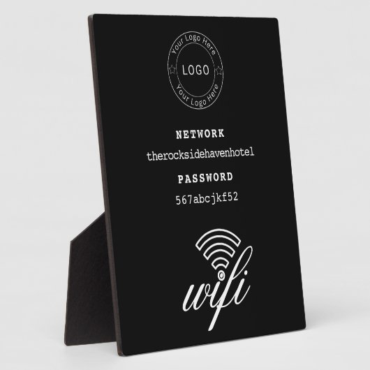 Wifi Network and Password Black Plaque Fotoplaat (Zijkant)