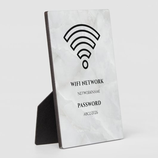 Wifi Network and Password Black Plaque Fotoplaat (Zijkant)