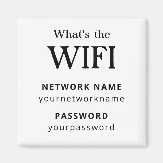 Wifi Network and Password Business Retail Magneet (Voorkant)