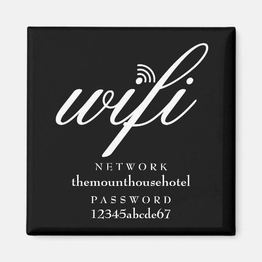 Wifi Network and Password Sign Magneet (Voorkant)