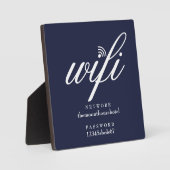 Wifi Network and Password Sign Navy Blue Fotoplaat (Voorkant)
