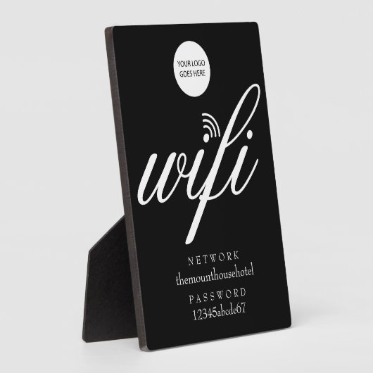 Wifi Network and Password Your Logo Sign Plaque (Côté)