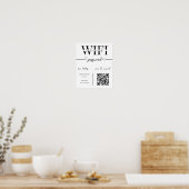 WIFI Network Password QR Code Black & White Modern Poster (Keuken)