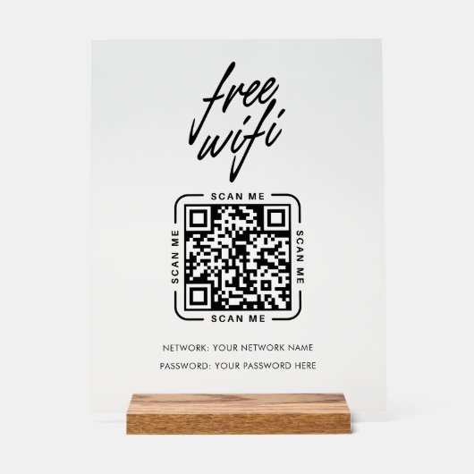 Wifi Network QR Code Black Modern Business (Recto)