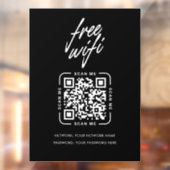 Wifi Network QR Code Black Modern Business Raamsticker (Vel 2)