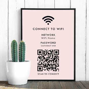 Wifi Network QR-code Internet Scan om verbinding t Poster