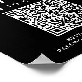 WiFi Network Scan om QR Code Black aan te sluiten Poster (Hoek)