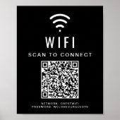 WiFi Network Scan om QR Code Black aan te sluiten Poster (Voorkant)