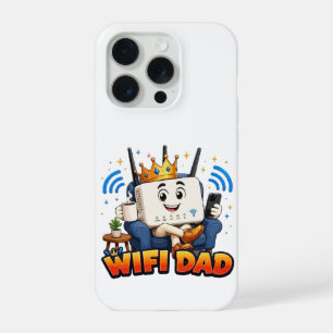 WIFI PAPA Grappig Router Karakter iPhone 15 Pro Hoesje