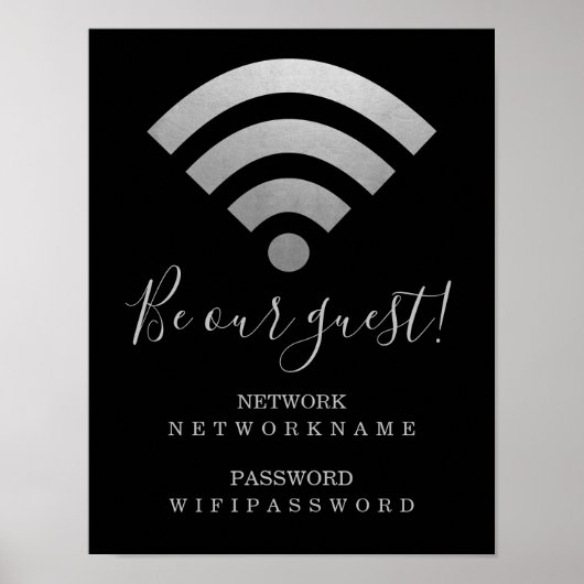 Wifi Password and Network Personalized Poster (Voorkant)