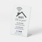 Wifi Password and Network Personalized Reclamebord Met Voetstuk (Voorkant)