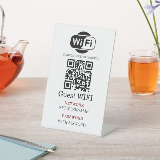 Wifi Password and Network Personalized  Reclamebord Met Voetstuk (Insitu)