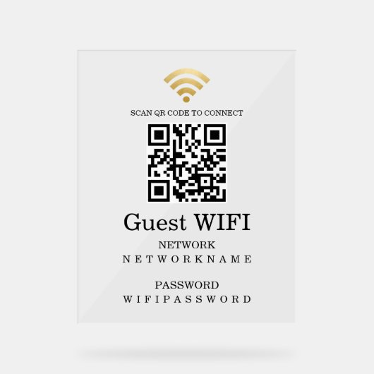 Wifi Password and Network QR Code Personalized (Recto)