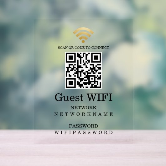 Wifi Password and Network QR Code Personalized (Neutre)