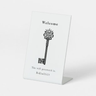 Wifi Password  Key Pedestal Sign Reclamebord Met Voetstuk