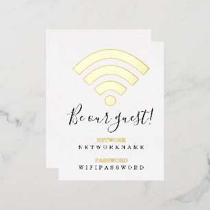 WiFi Password Network Gepersonaliseerde Folie Brie Feestdagen Briefkaart