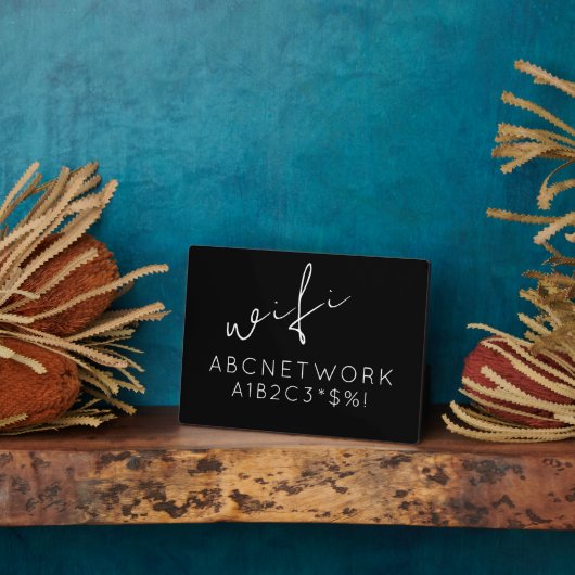 Wifi Password Sign Black Fotoplaat (Zijkant)