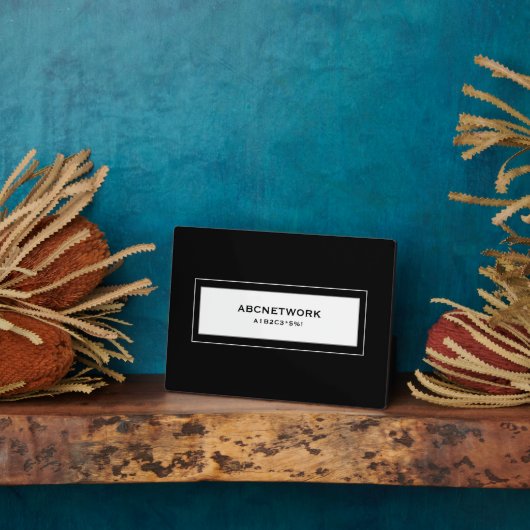 Wifi Password Sign Black Fotoplaat (Zijkant)