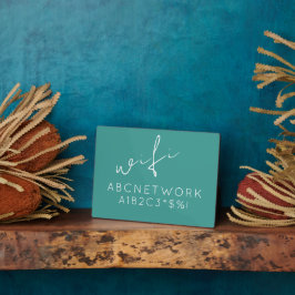 Wifi Password Sign Turquoise Fotoplaat