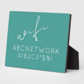 Wifi Password Sign Turquoise Fotoplaat (Zijkant)