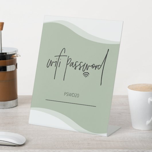 Wifi Password Table Top Sign - groen Reclamebord Met Voetstuk (Insitu)