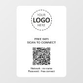 WIFI QR-code en Logo-vensterteken Raamsticker (Vel)