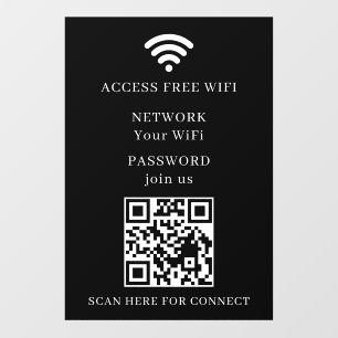 WiFi QR-code netwerk raam sticker decal